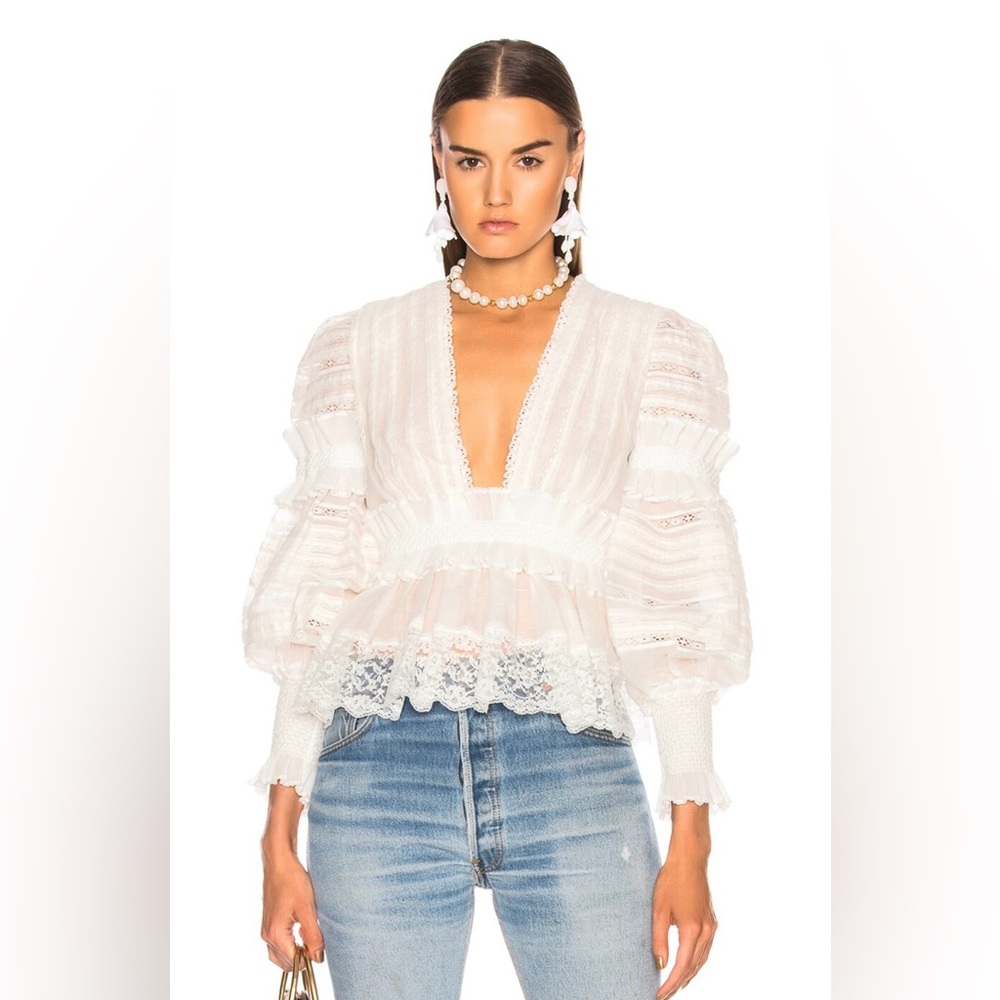 Zimmermann white lace blouse